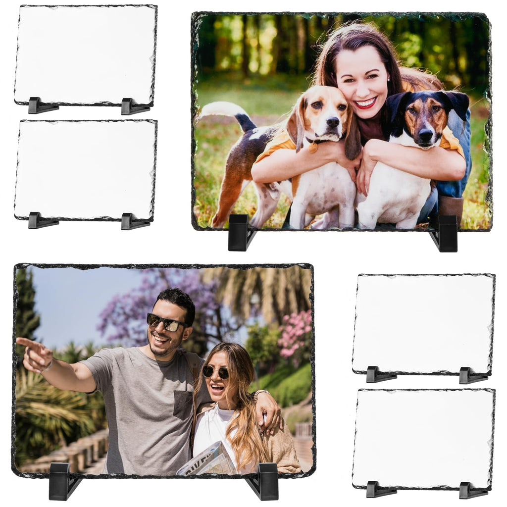 Square Sublimation Slate Blanks – 6 Pack | 19.7 x 14.7 cm Greenstone Frames