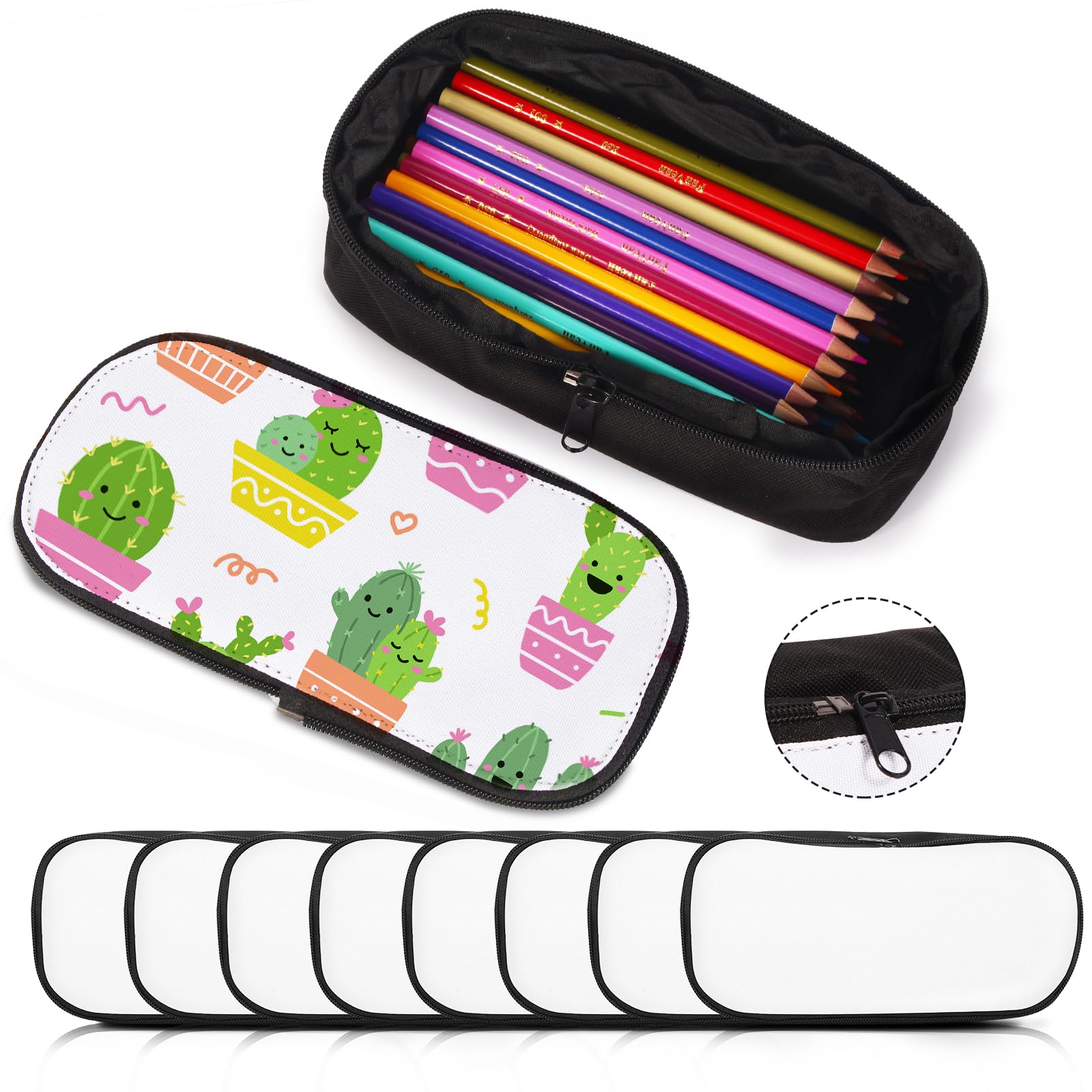 Sublimation Blank Cosmetic Bags – 8 Pack | 23 x 12 x 7 cm Polyester Makeup Bags