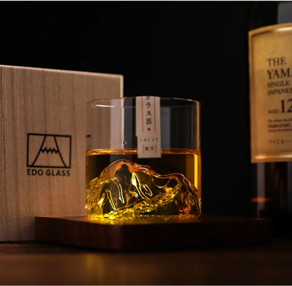Guanshan Handcrafted Whisky Glass Set – Heat-Resistant Tumbler with Premium Wooden Gift Box