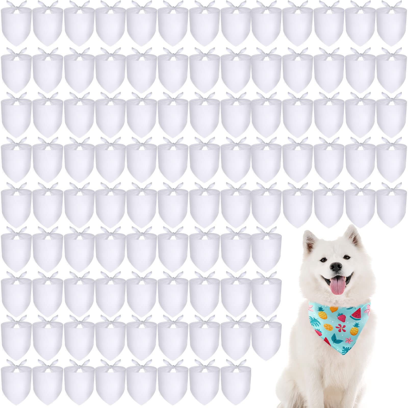 Sublimation Blank Dog Bandanas – 100 Pack | 62 x 42 cm Polyester Triangle Scarves