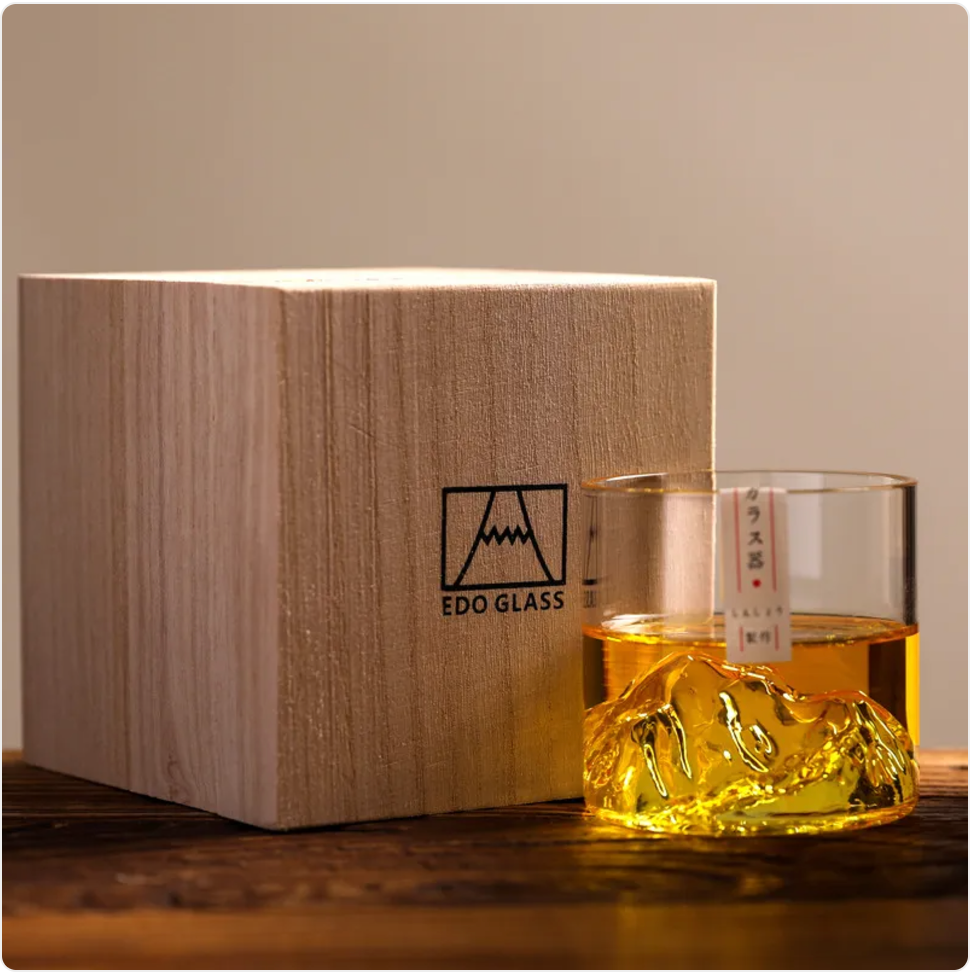 Guanshan Handcrafted Whisky Glass Set – Heat-Resistant Tumbler with Premium Wooden Gift Box