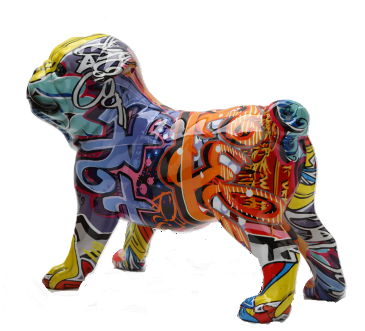 Graffiti Pug Resin Craft