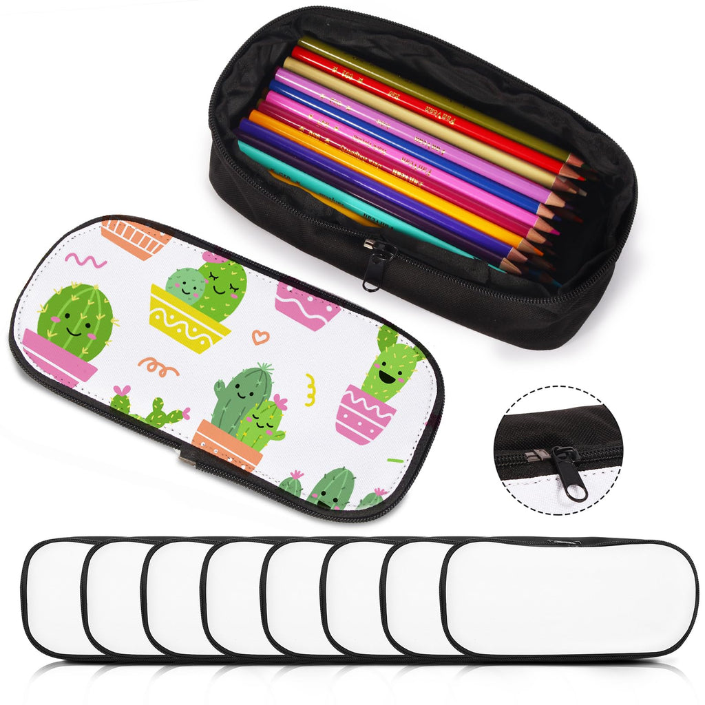 Sublimation Blank Cosmetic Bags – 8 Pack | 23 x 12 x 7 cm Polyester Makeup Bags