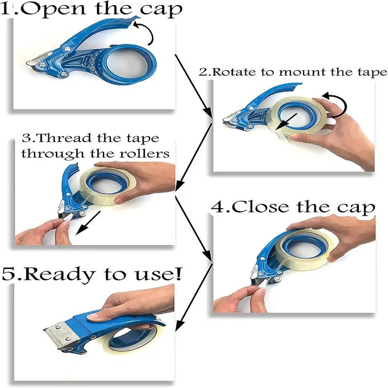 Pro-Cut Heavy-Duty Shipping Tape Dispenser – Industrial Ergonomic Tape Gun with Sloped Chromium Blade