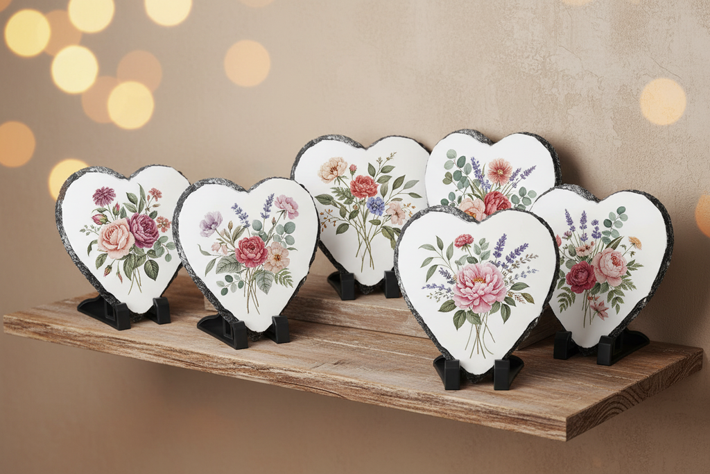 Heart Slate Blanks – Floral Lifestyle Shot
