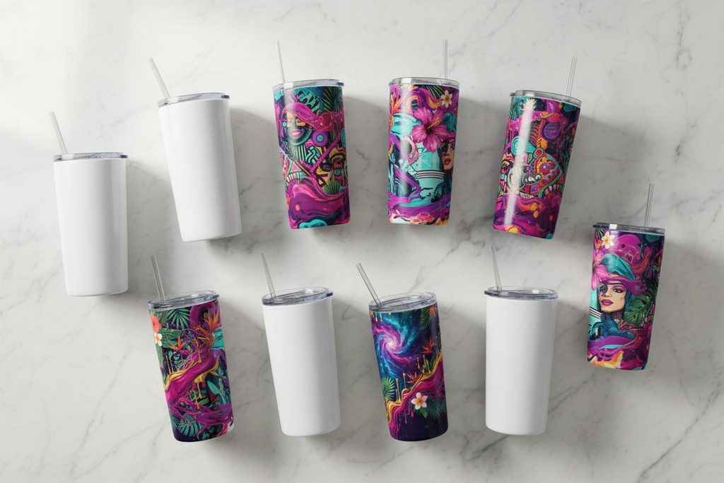 Sublimation Tumblers – Mixed Art Flat Lay